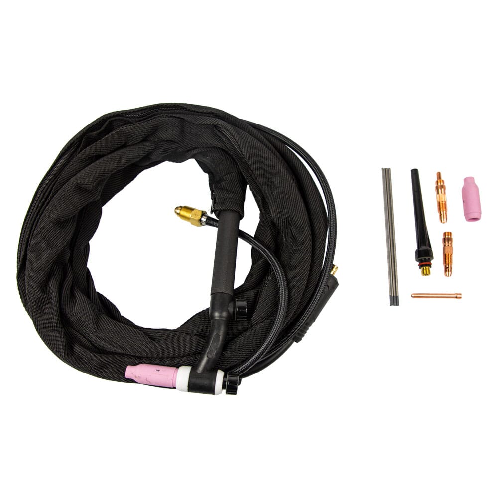 17FV TIG Torch for 200 AMP and Below Machines with a Size 25 Dinse